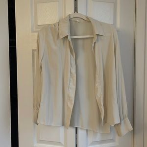 Silk white blouse / button down shirt - size 3 - Pablo